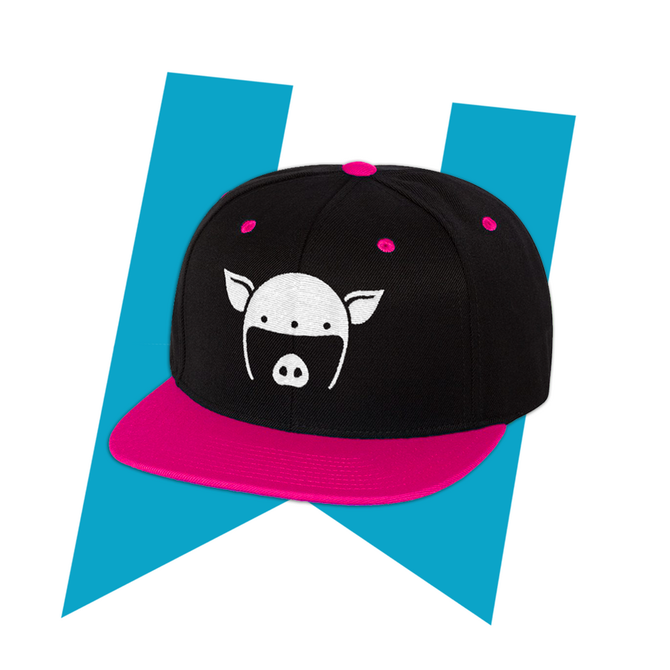 Logo Snapback (Black/Neon Pink)